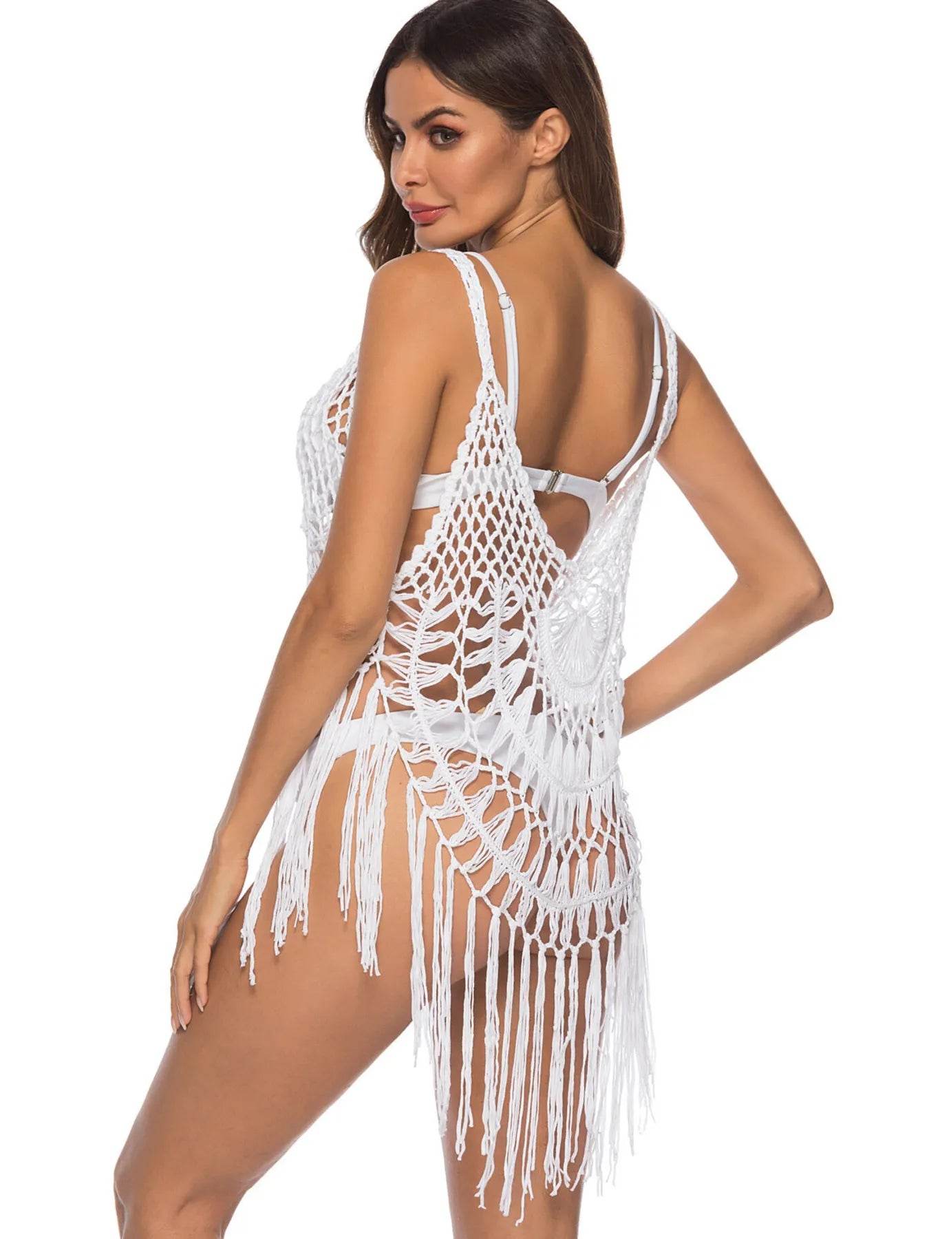 Crochet Fringe Beach Cover Up - Ultim8 Designs 4 U