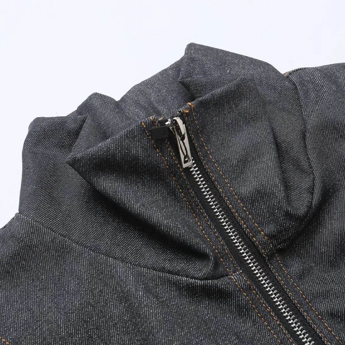 Men's Washed Zip Up Denim Jacket - Ultim8 Designs 4 U