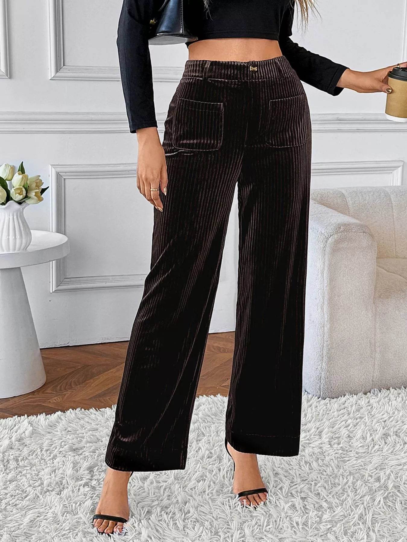 High-Waisted Wide-Leg Pants - Ultim8 Designs 4 U