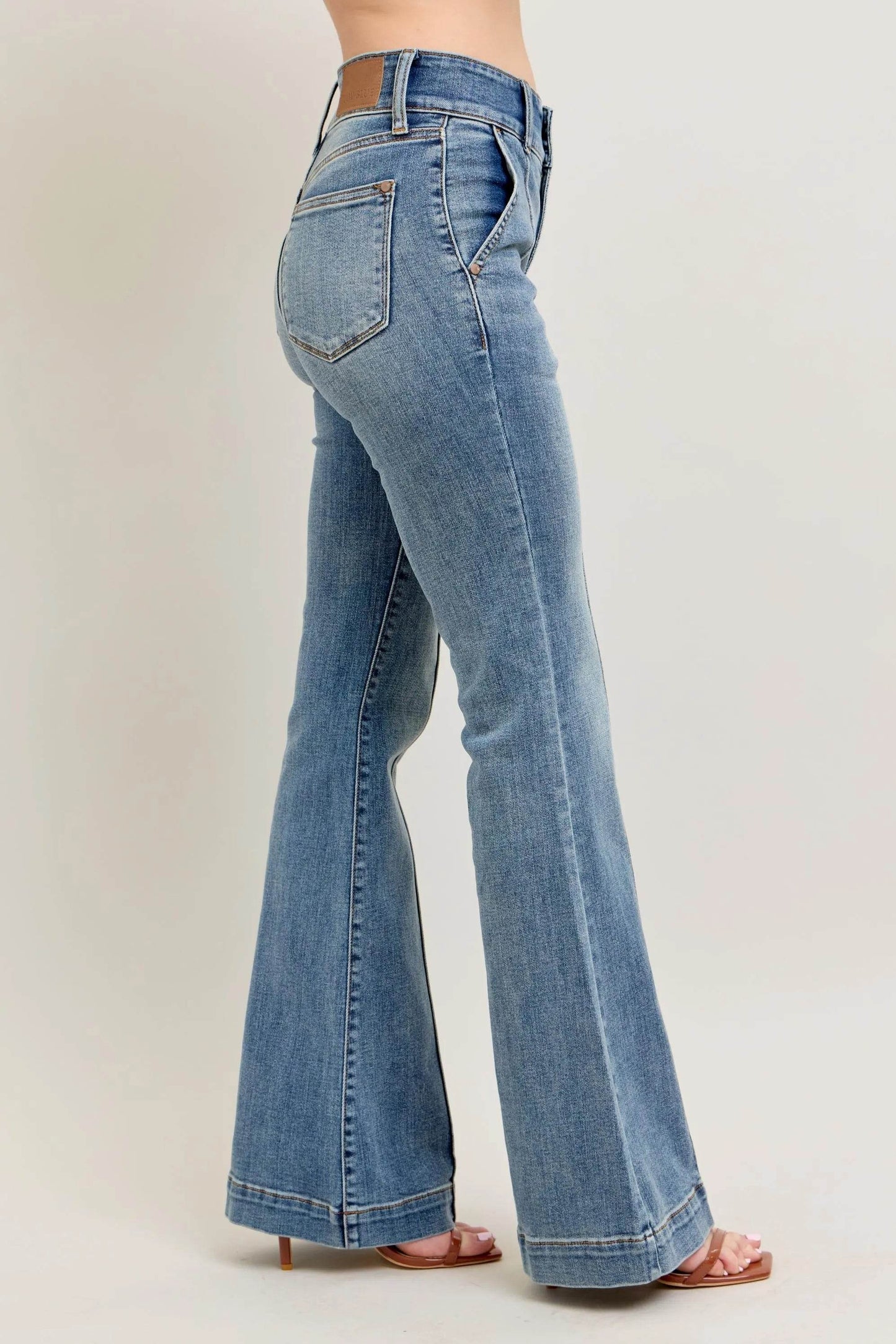 Judy Blue Full Size High-Waist Flare Denim Jeans with Front Seam Detail Plus Size - Ultim8 Designs 4 U
