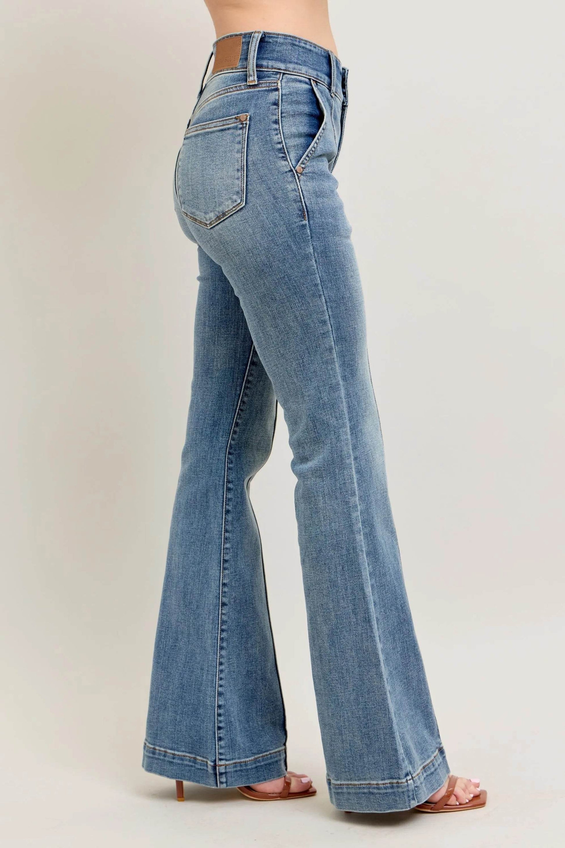 Judy Blue Full Size High-Waist Flare Denim Jeans with Front Seam Detail Plus Size - Ultim8 Designs 4 U