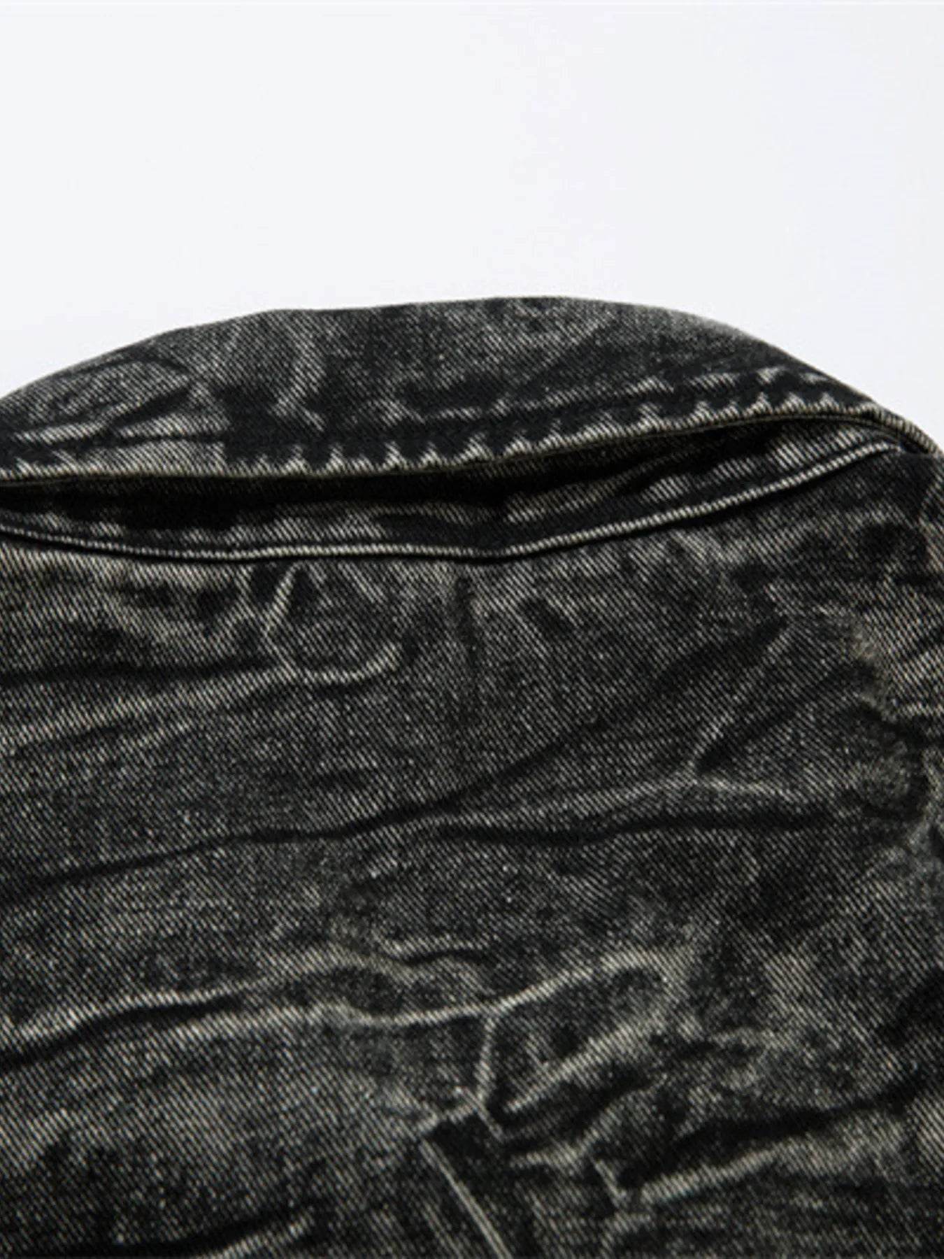 Men's Washed Button Up Denim Jacket - Ultim8 Designs 4 U