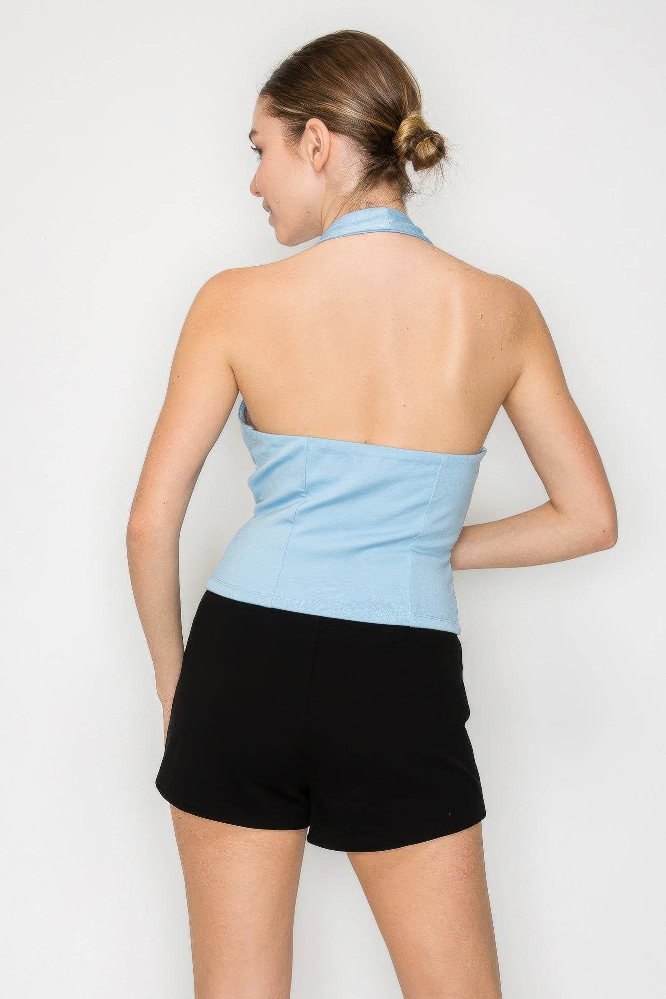 Halter Neck Buckled Open-back Top - Ultim8 Designs 4 U