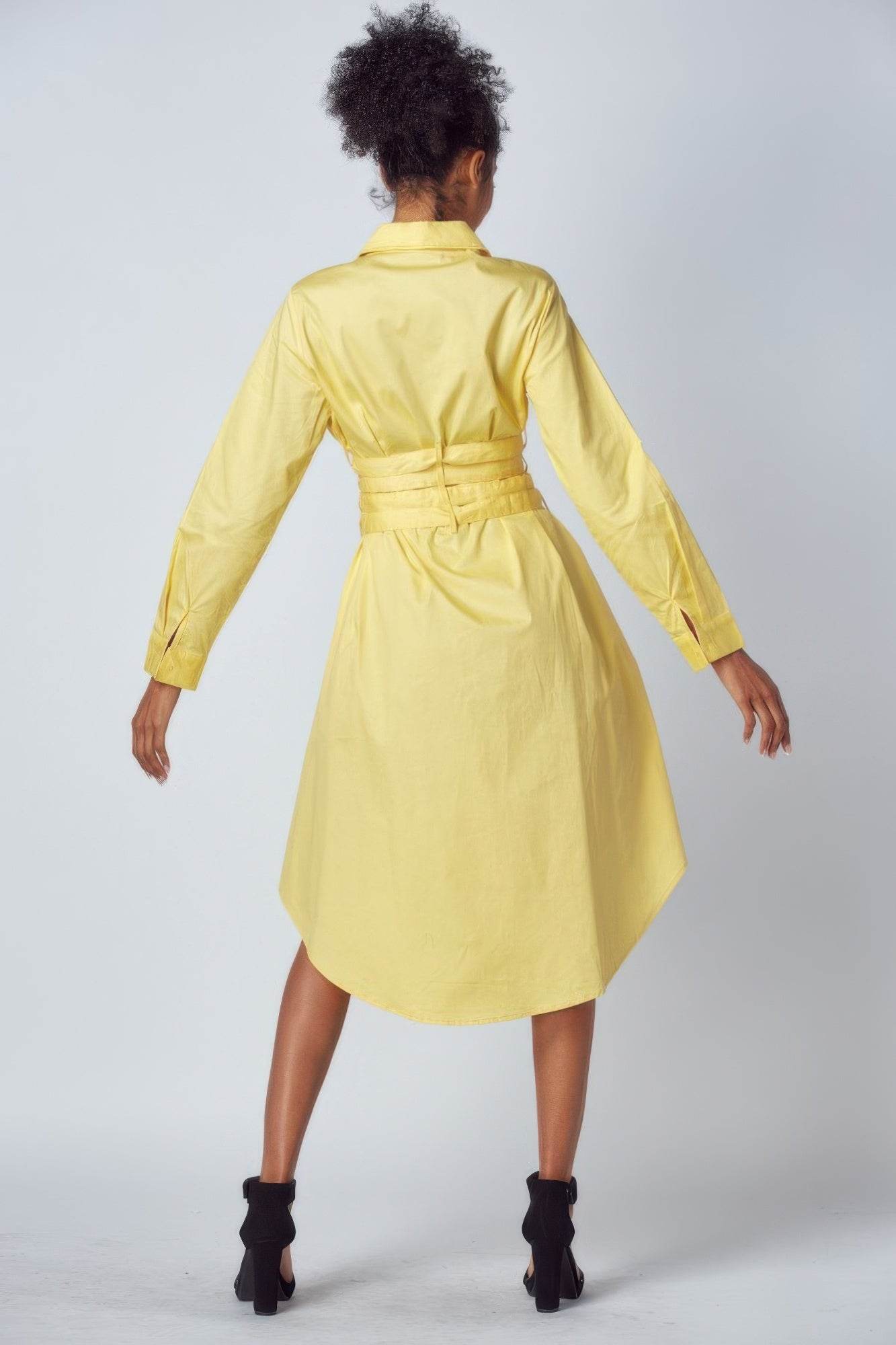 Shirt Dress With Tie Up Belt Detail - Ultim8 Designs 4 U