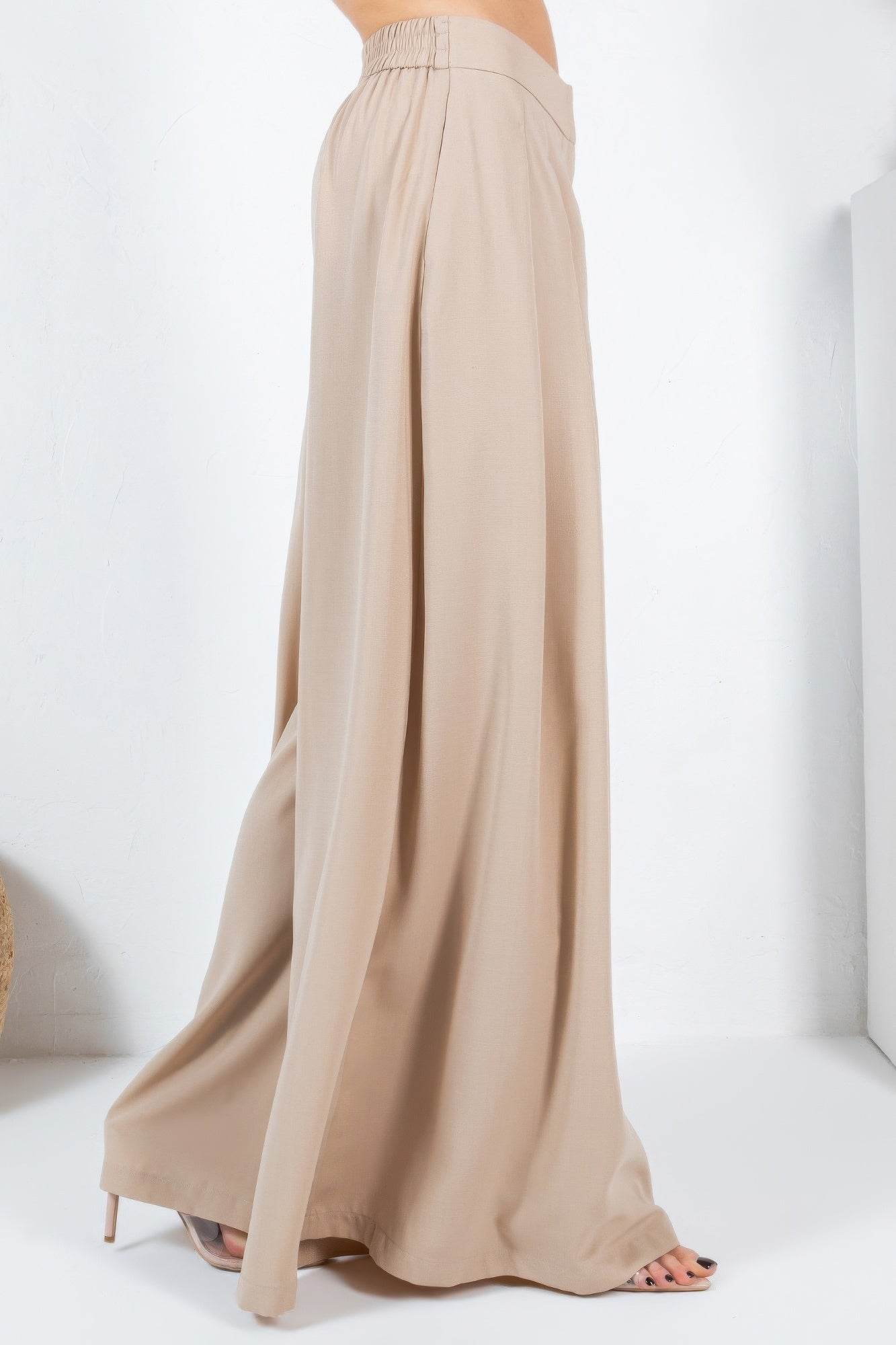 Large Hem - Wide Leg & Pleated Solid Pants - Ultim8 Designs 4 U