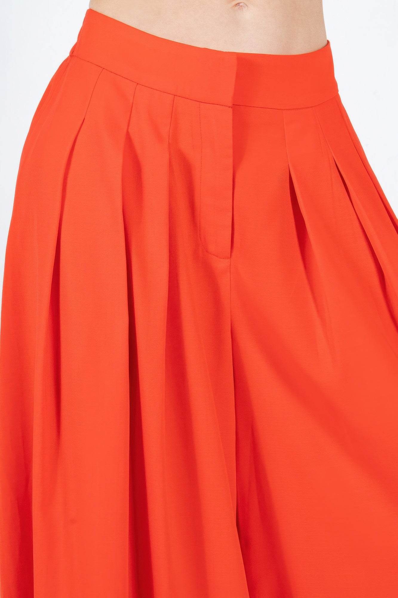 Large Hem Wide Leg Pleated Solid Pants - Ultim8 Designs 4 U