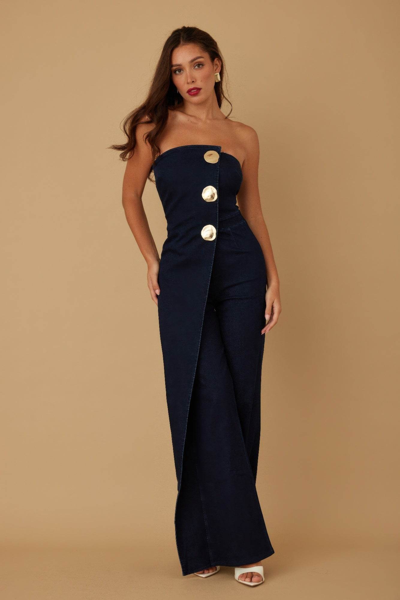Open Flap Layer Strapless Jumpsuit - Ultim8 Designs 4 U