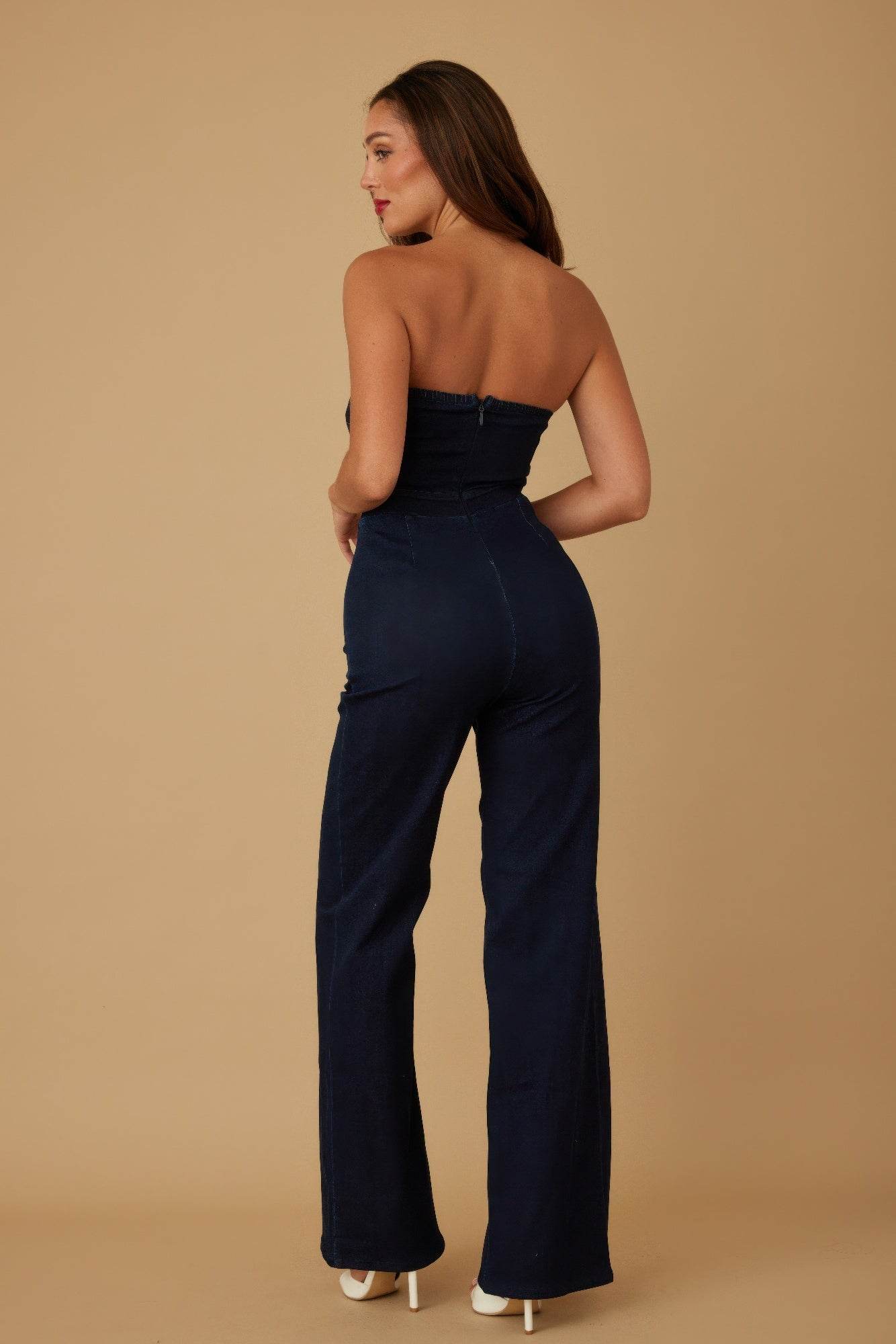 Open Flap Layer Strapless Jumpsuit - Ultim8 Designs 4 U