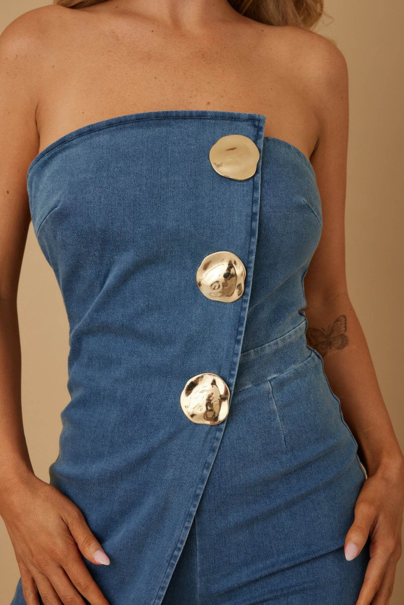 Open Flap Layer Strapless Jumpsuit - Ultim8 Designs 4 U