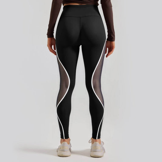 Women's Color Matching Mesh European And American High Waist Yoga Pants - Ultim8 Designs 4 U