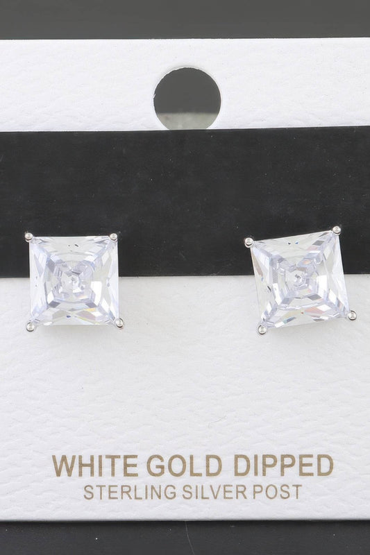 Silver Cubic Zirconia Rhinestone Earrings - Ultim8 Designs 4 U