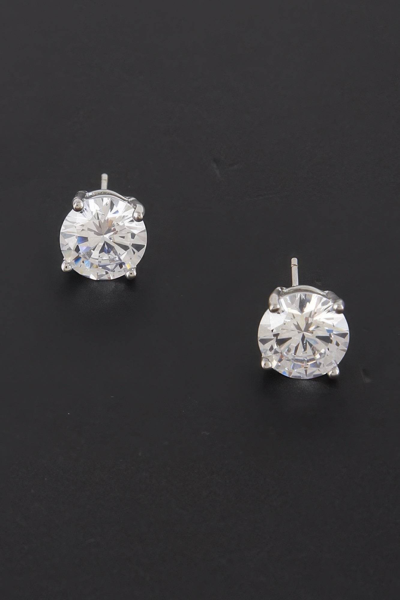 Silver Cubic Zirconia Rhinestone Earrings - Ultim8 Designs 4 U