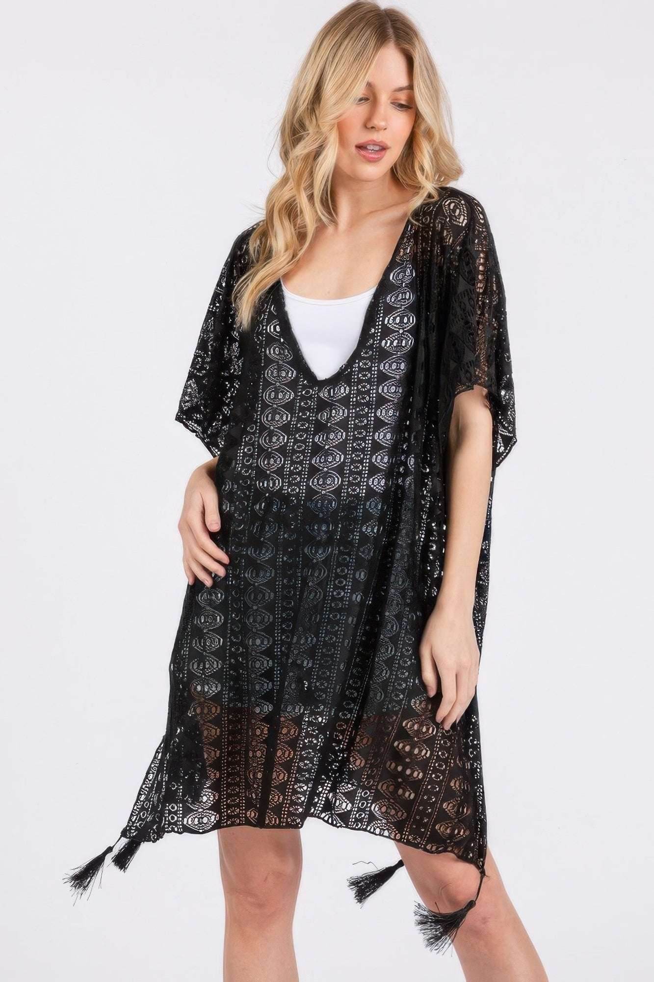 Crochet Lace Tassel Cover Up - Ultim8 Designs 4 U
