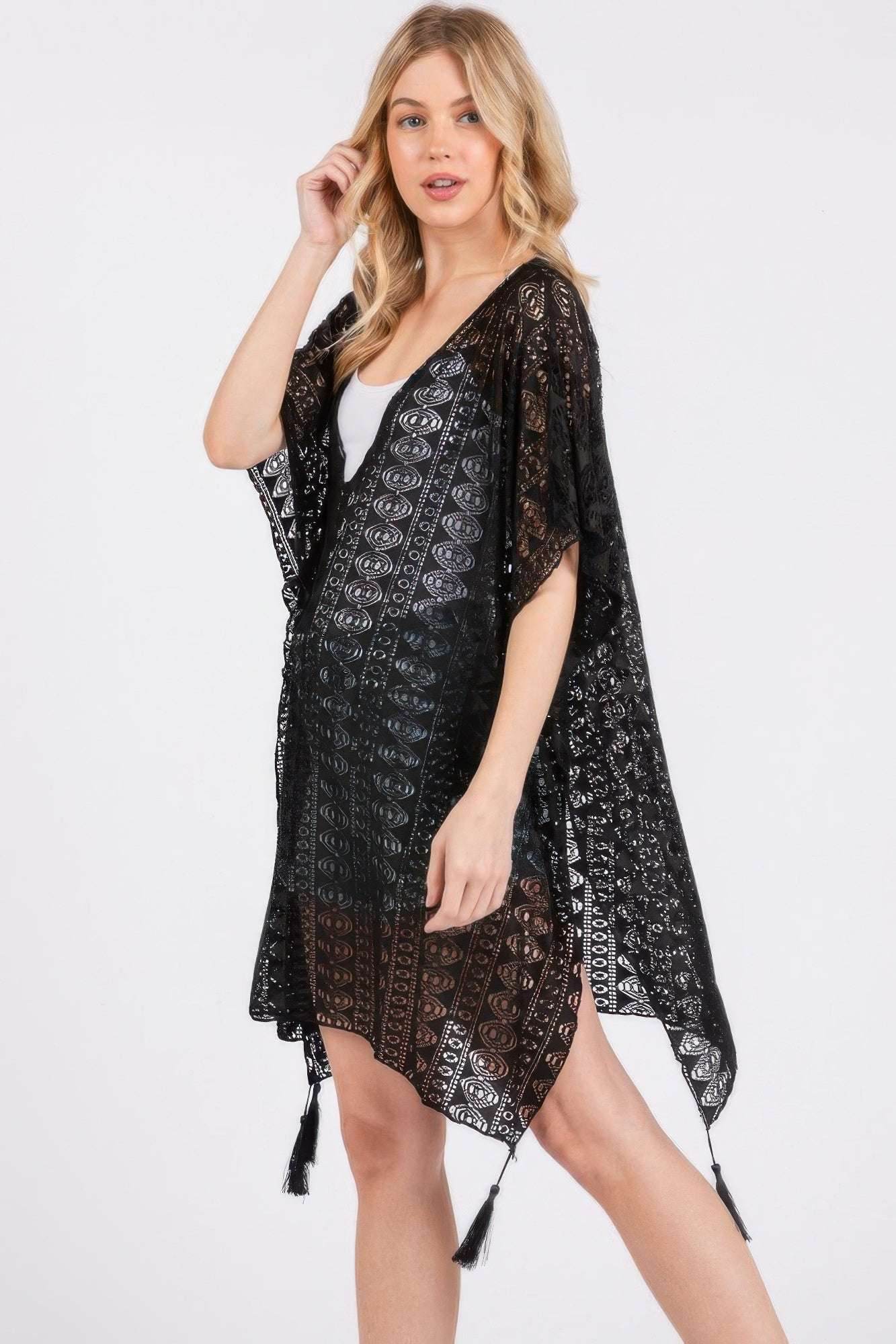 Crochet Lace Tassel Cover Up - Ultim8 Designs 4 U