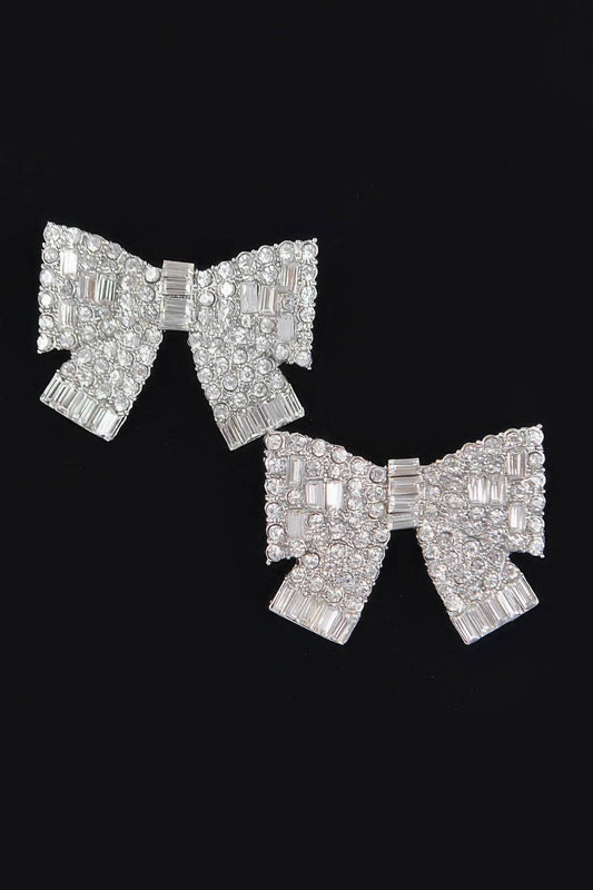 Ribbon Shape Rhinestone Earrings - Ultim8 Designs 4 U