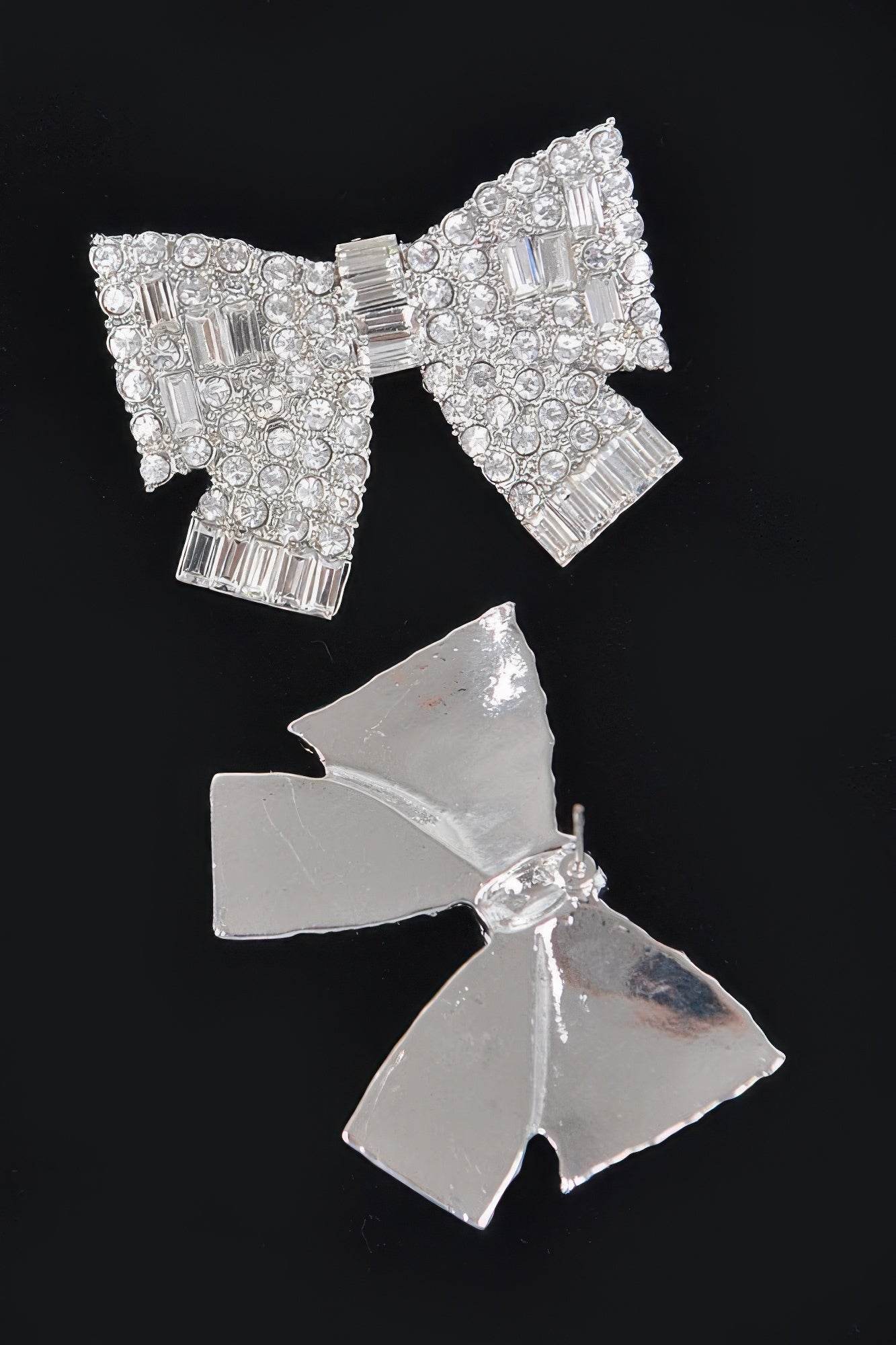 Ribbon Shape Rhinestone Earrings - Ultim8 Designs 4 U