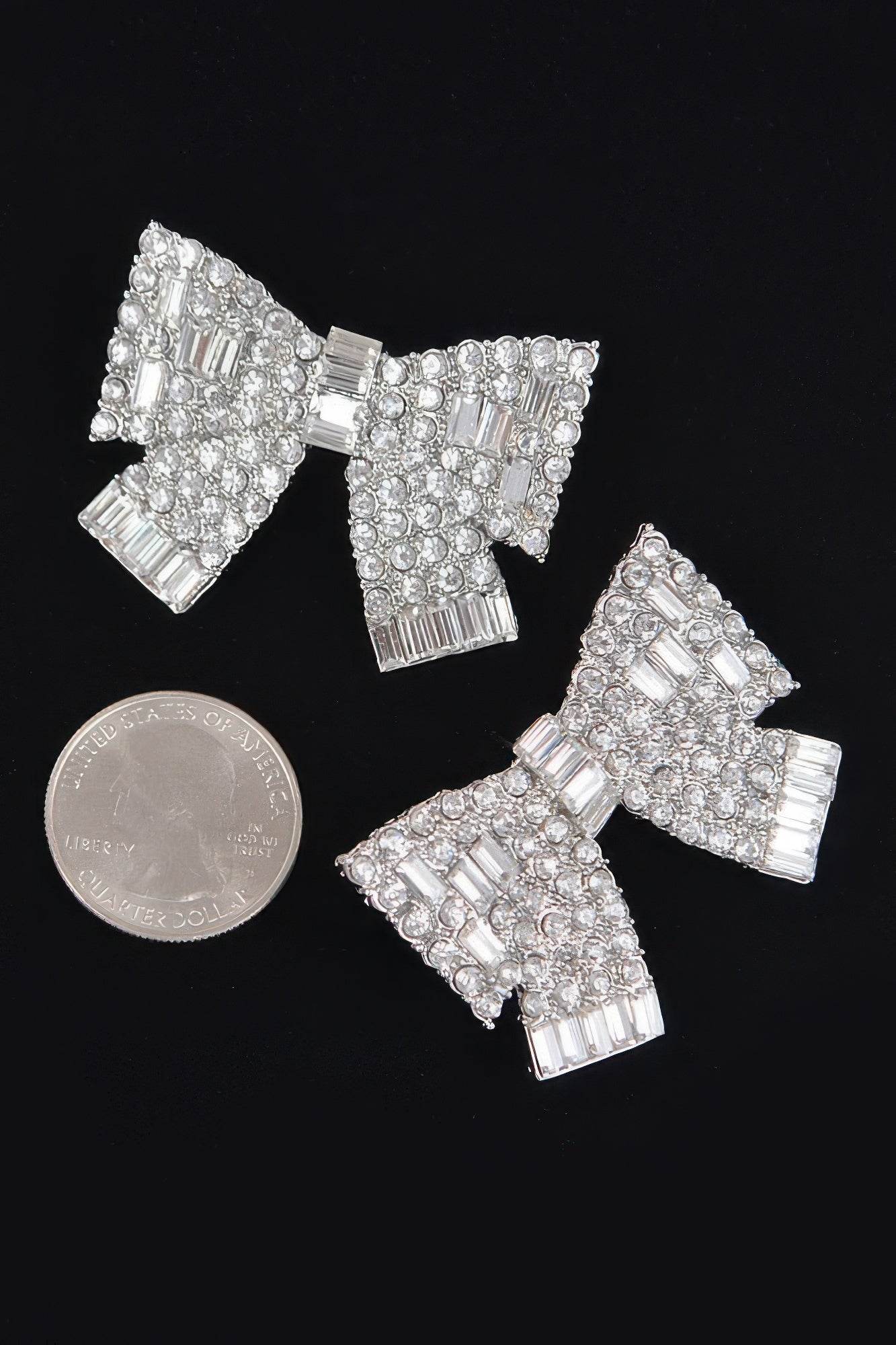 Ribbon Shape Rhinestone Earrings - Ultim8 Designs 4 U