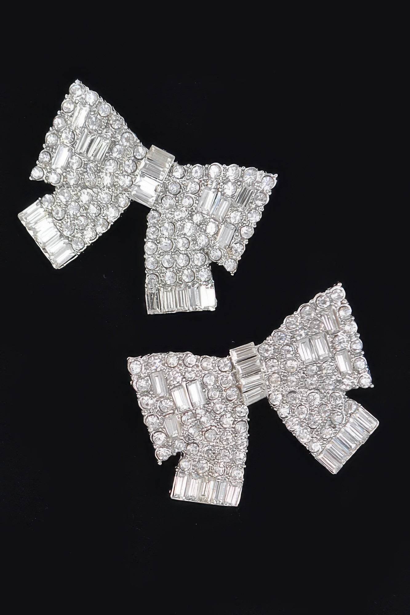Ribbon Shape Rhinestone Earrings - Ultim8 Designs 4 U