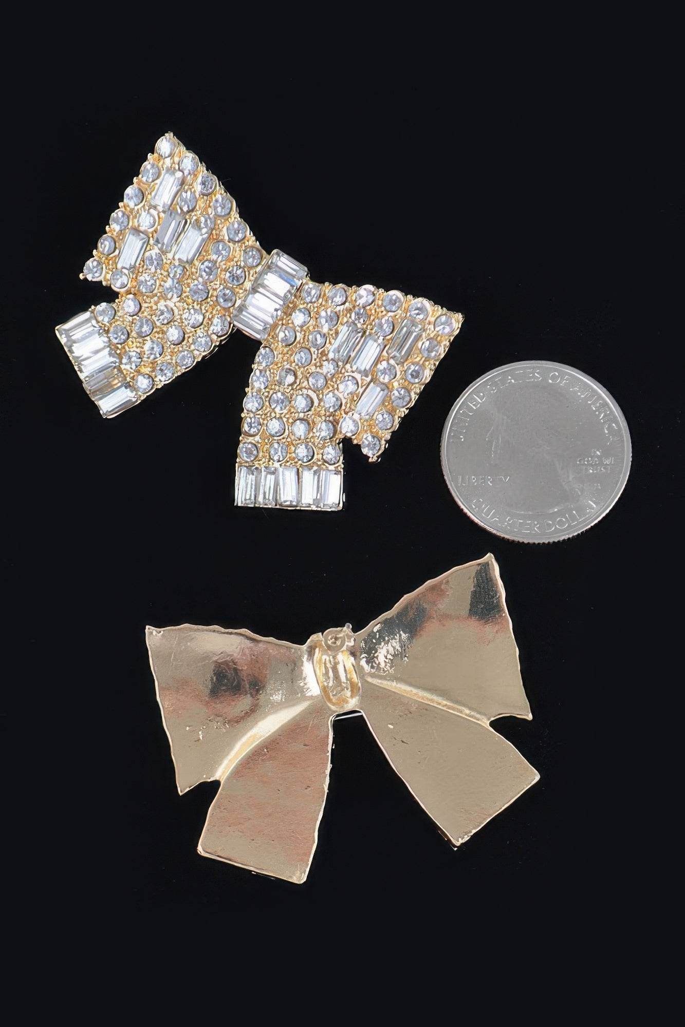 Ribbon Shape Rhinestone Earrings - Ultim8 Designs 4 U