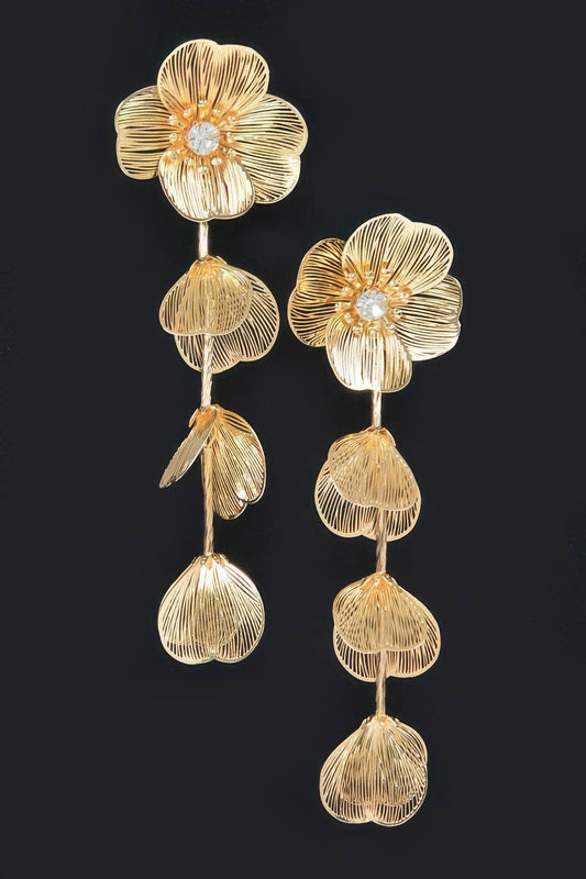 Metal Flower Fringe Earring - Ultim8 Designs 4 U