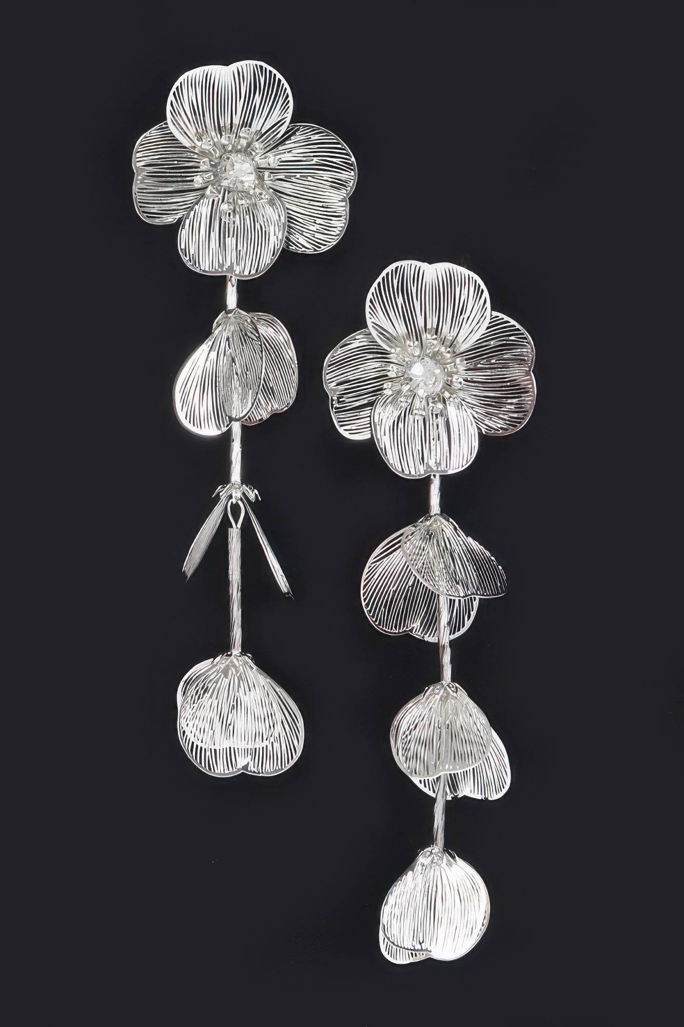 Metal Flower Fringe Earring - Ultim8 Designs 4 U