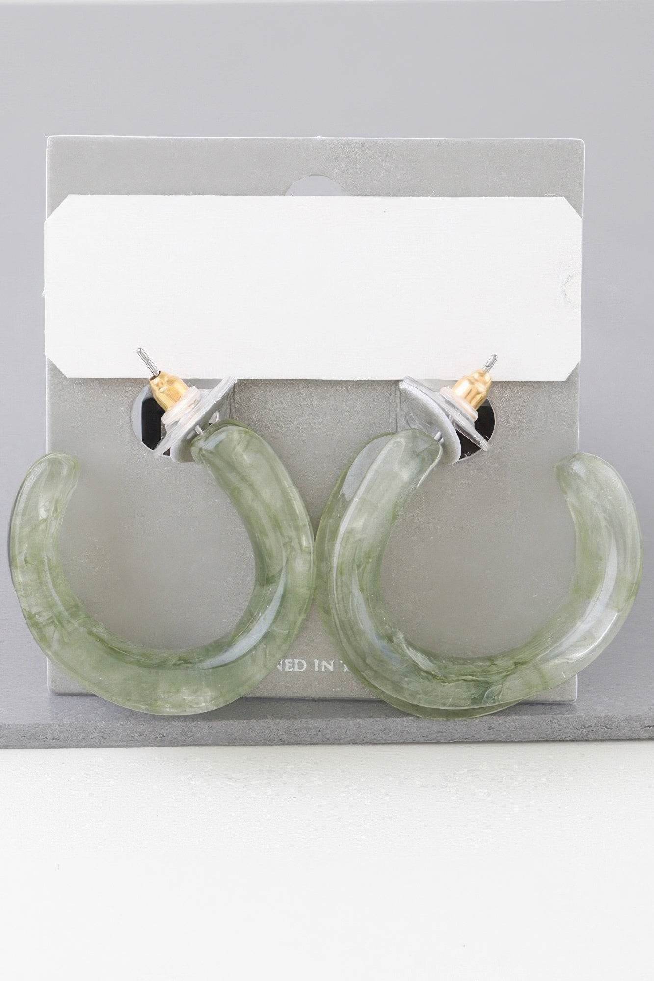 Multi Marble Stone Hoop Earrings - Ultim8 Designs 4 U