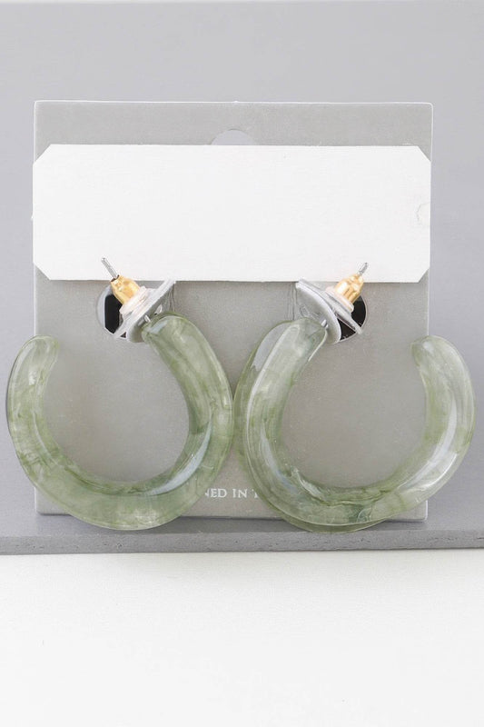 Multi Marble Stone Hoop Earrings - Ultim8 Designs 4 U