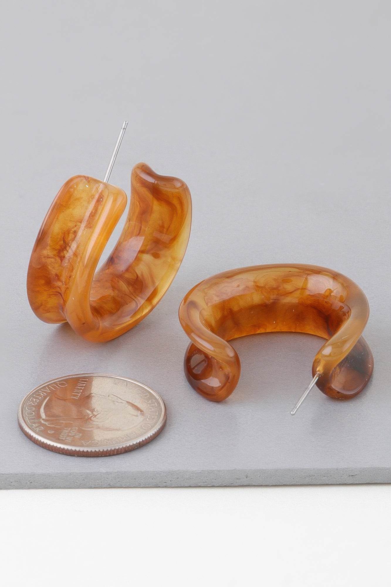 Multi Marble Stone Hoop Earrings - Ultim8 Designs 4 U