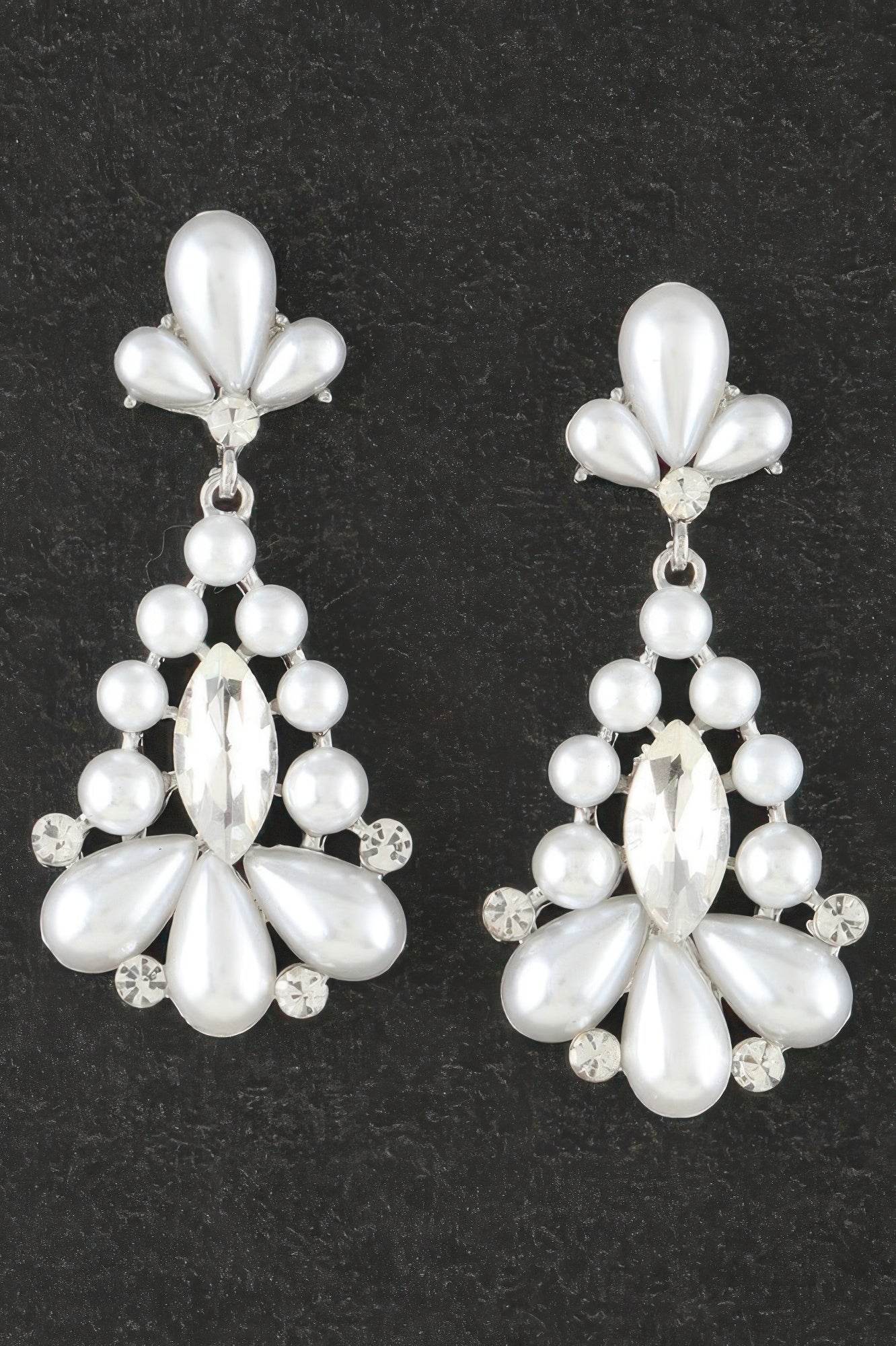Jeweled Pearl Teardrop Earrings - Ultim8 Designs 4 U