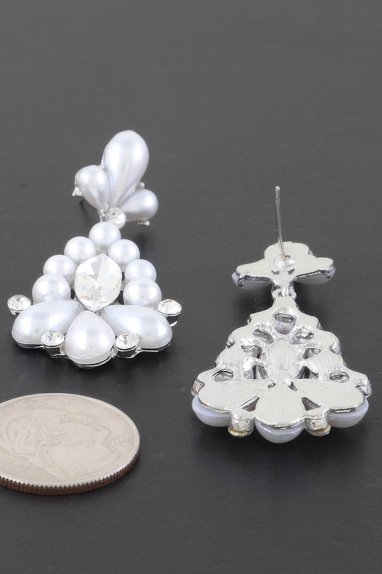 Jeweled Pearl Teardrop Earrings - Ultim8 Designs 4 U