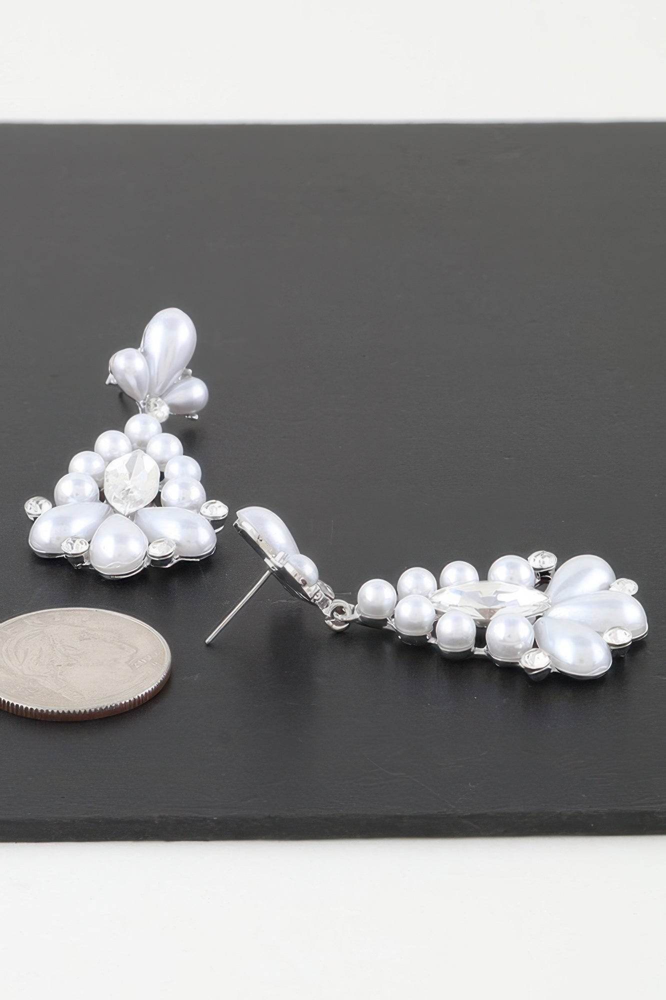 Jeweled Pearl Teardrop Earrings - Ultim8 Designs 4 U