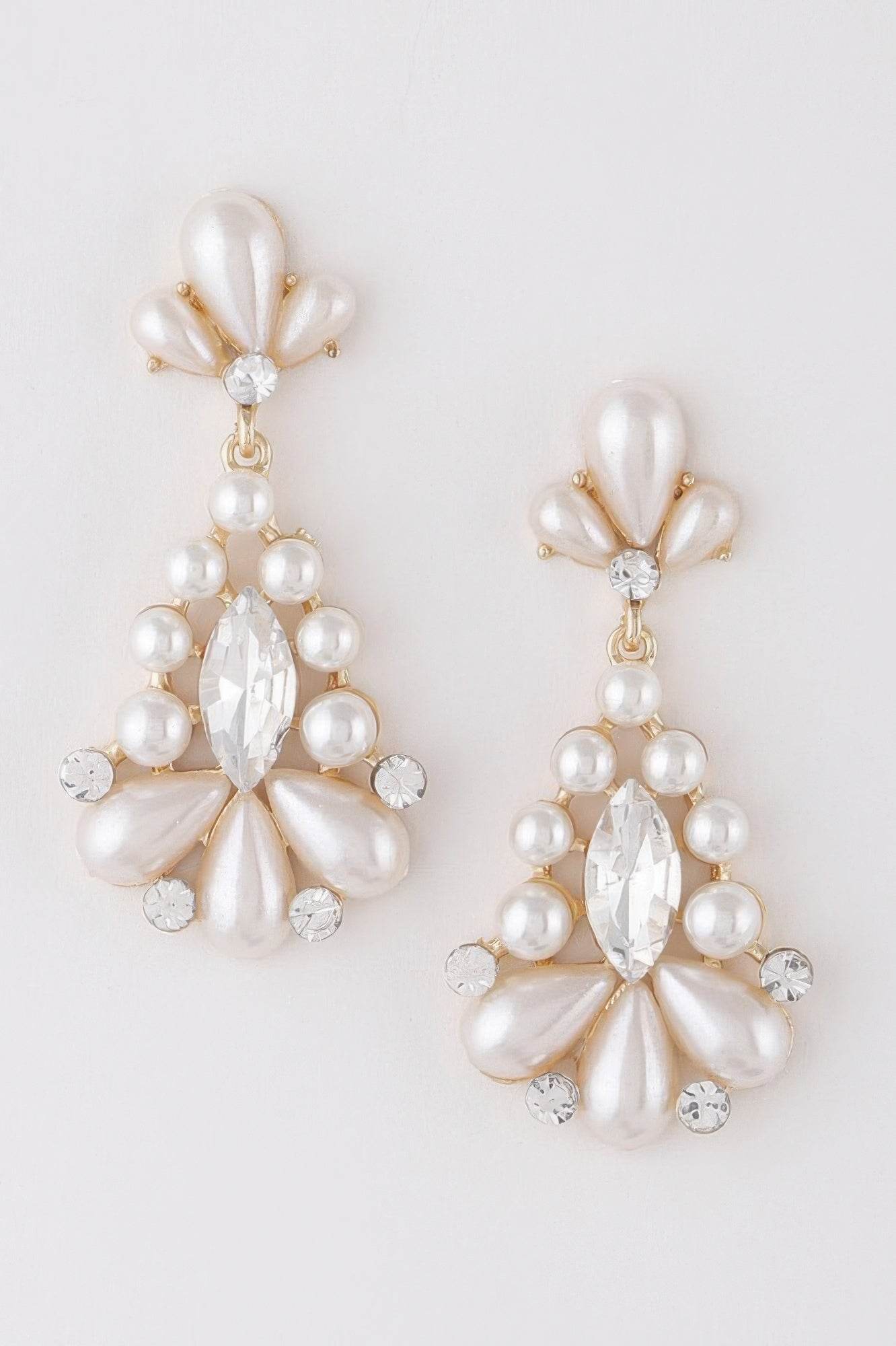 Jeweled Pearl Teardrop Earrings - Ultim8 Designs 4 U