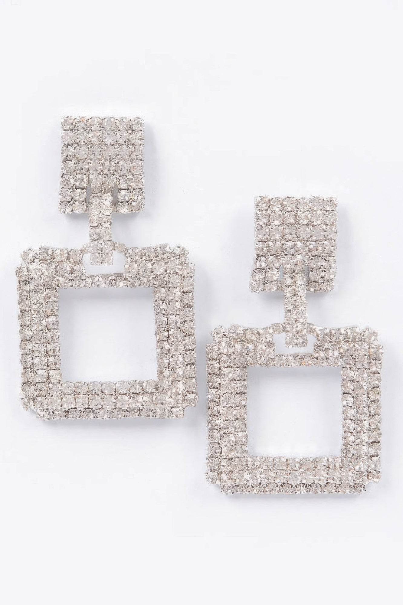 Rhinestone Square Earring - Ultim8 Designs 4 U