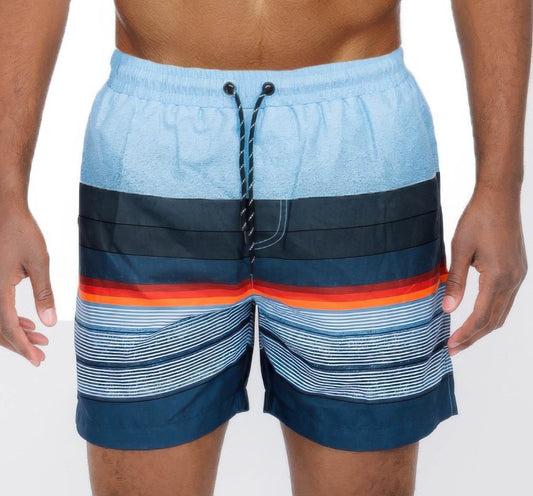 Blue Stripes Swim Shorts - Ultim8 Designs 4 U