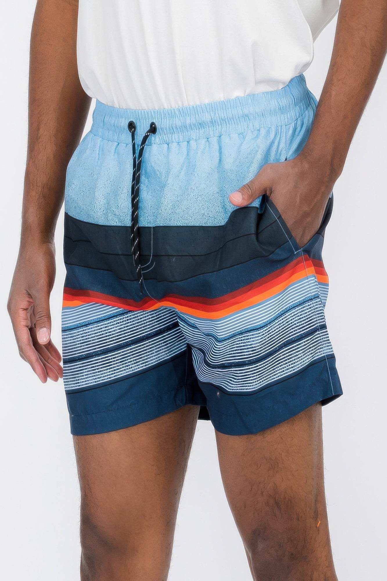 Blue Stripes Swim Shorts - Ultim8 Designs 4 U