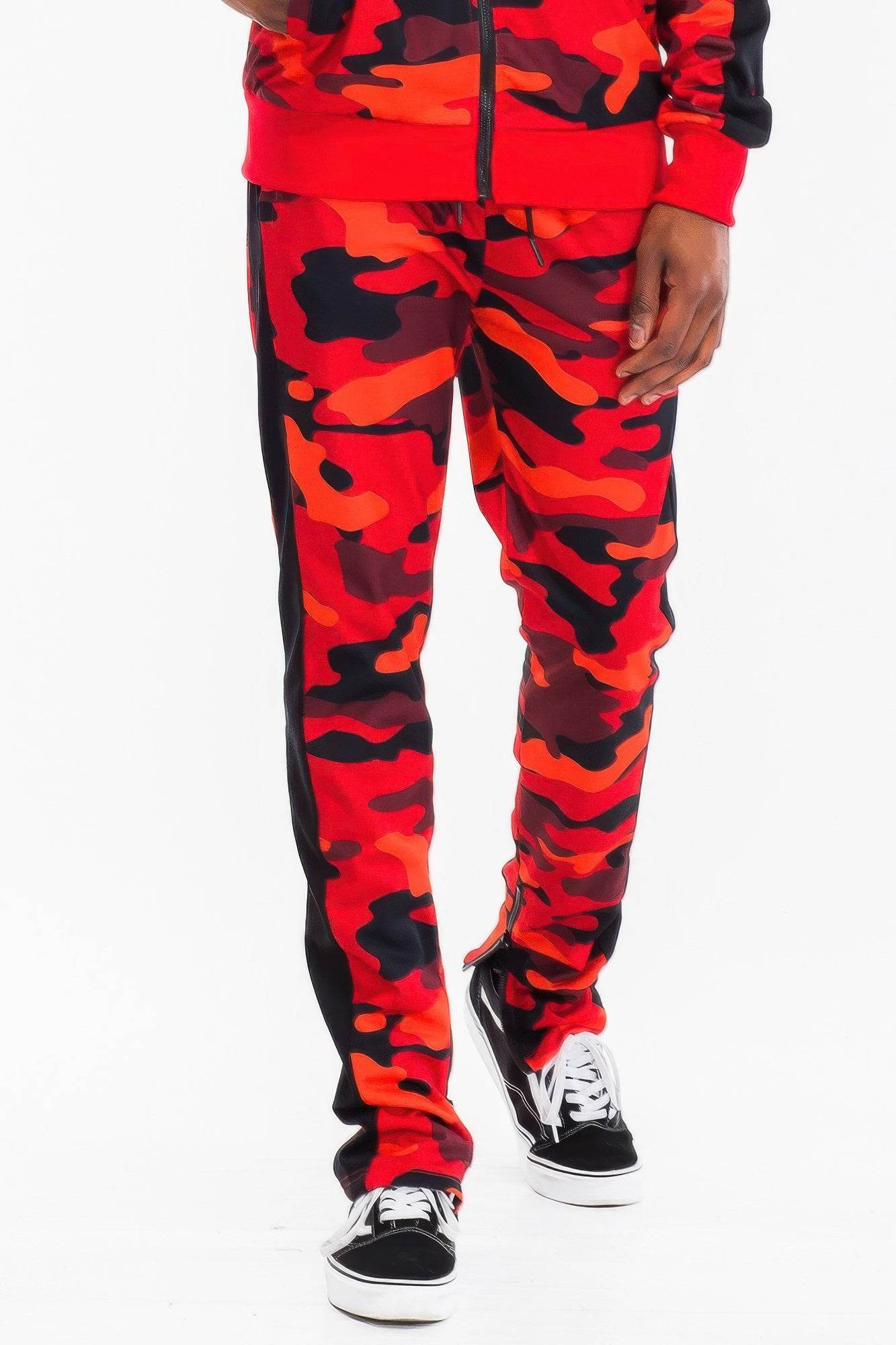 Full Camo With Stripe Track Bottom Pants - Ultim8 Designs 4 U