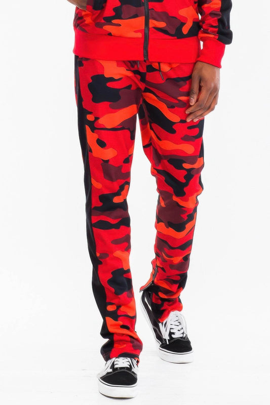 Full Camo With Stripe Track Bottom Pants - Ultim8 Designs 4 U