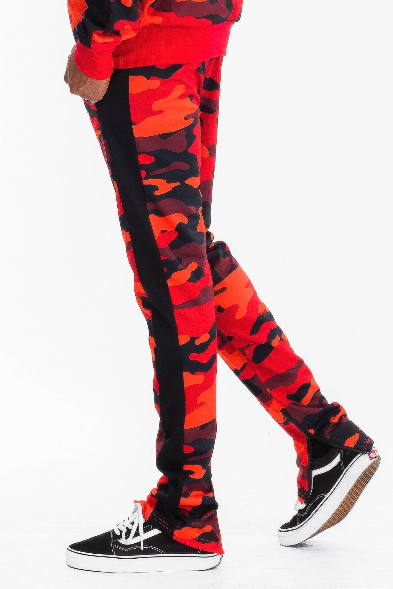Full Camo With Stripe Track Bottom Pants - Ultim8 Designs 4 U