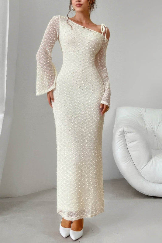 Solid Off Shoulder Bodycon Long Sleeve Dress - Ultim8 Designs 4 U