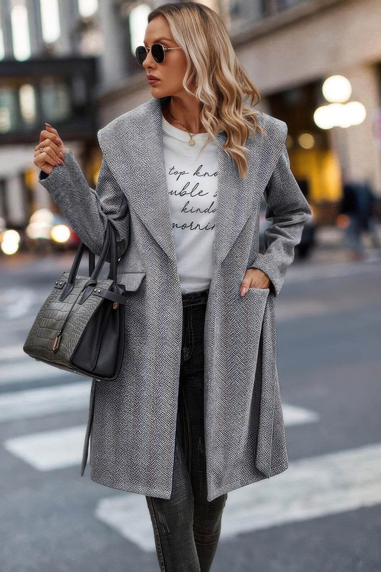 Elegant Long Sleeve Lapel Open Front Suit - Ultim8 Designs 4 U