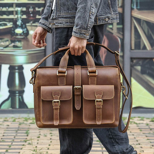 New Genuine Leather Business Bag Handbag - Ultim8 Designs 4 U