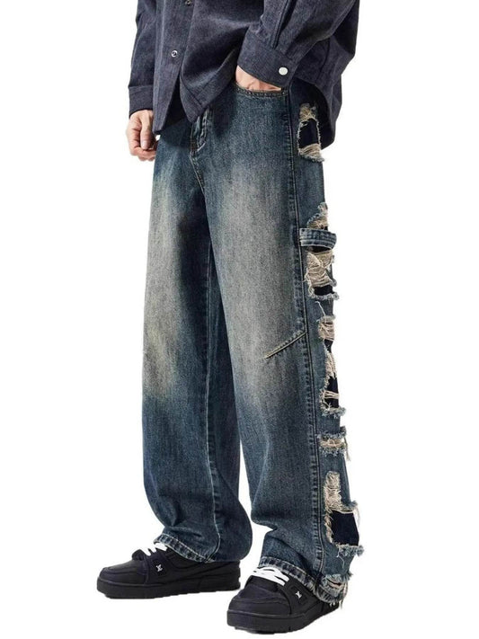 Men's Full Size Distressed Wide Leg Baggy Jeans Plus Size - Ultim8 Designs 4 U