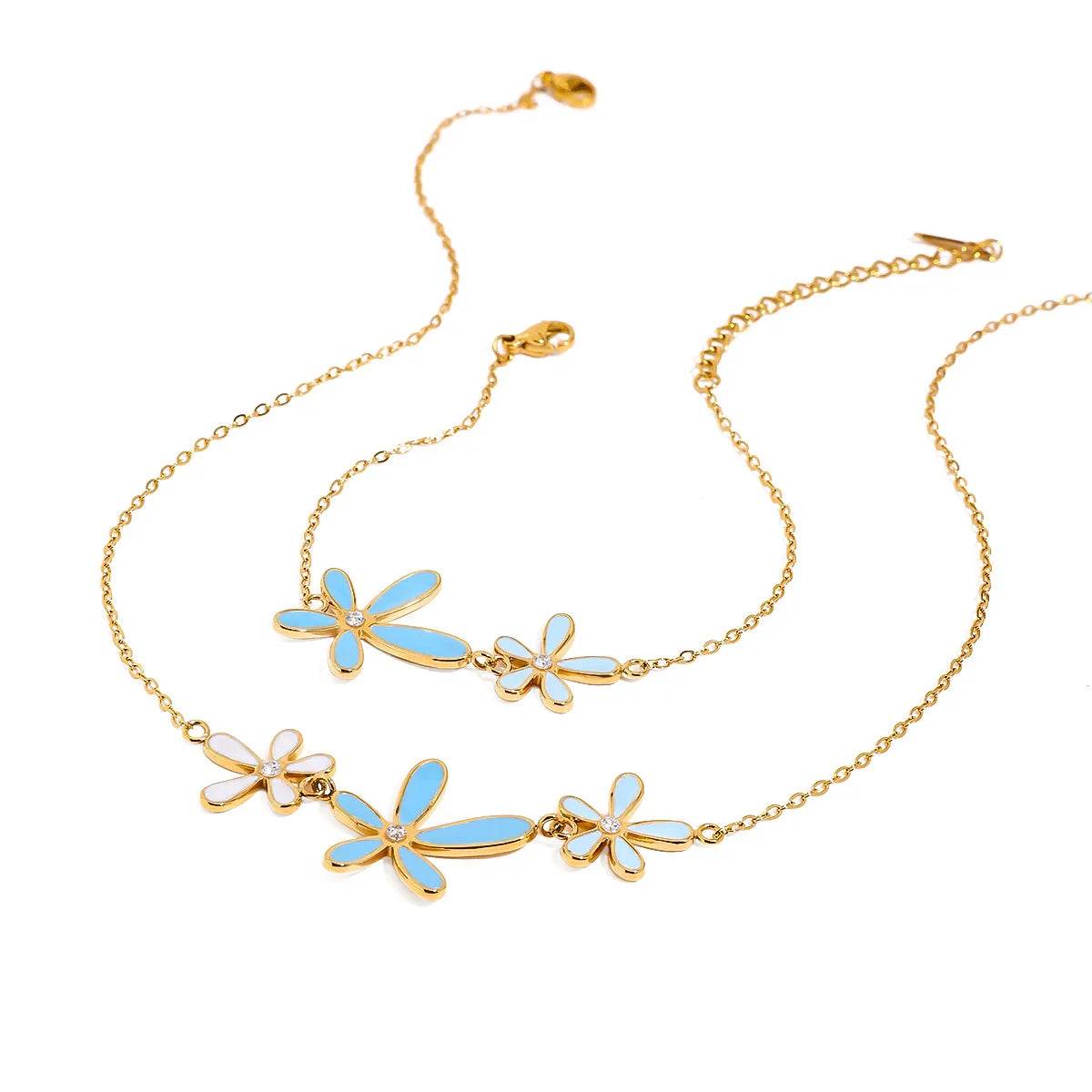 Resin Flower Necklace and Bracelet Jewelry Set - Ultim8 Designs 4 U