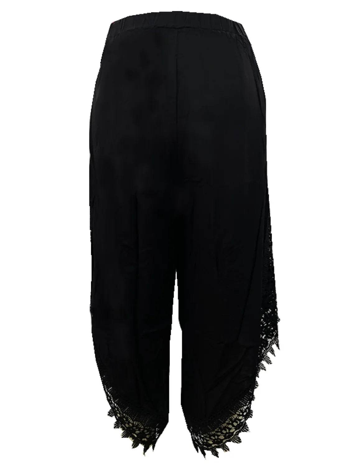 Full Size Lace Detail Wide Leg Pants Plus Size - Ultim8 Designs 4 U