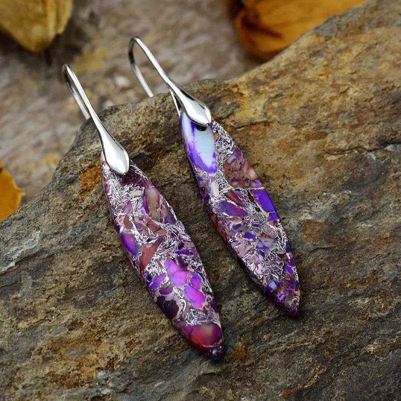 Copper Natural Stone Geometric Shape Earrings - Ultim8 Designs 4 U