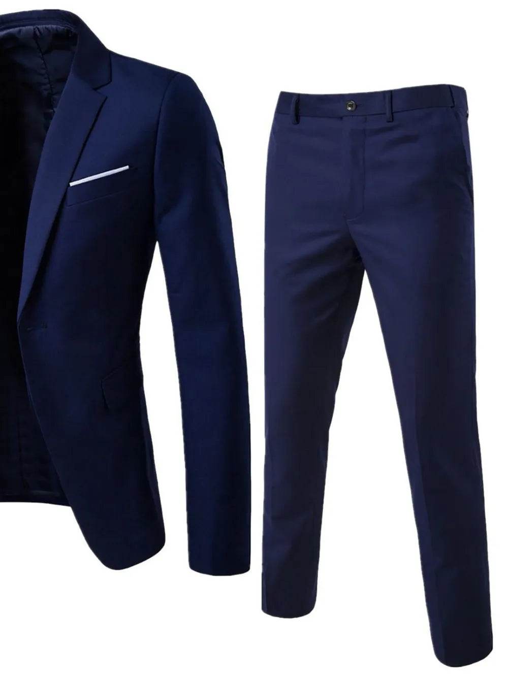 Men's Full Size Slim Fit One Button Top and Pants Two-Piece Blazer Set Plus Size - Ultim8 Designs 4 U