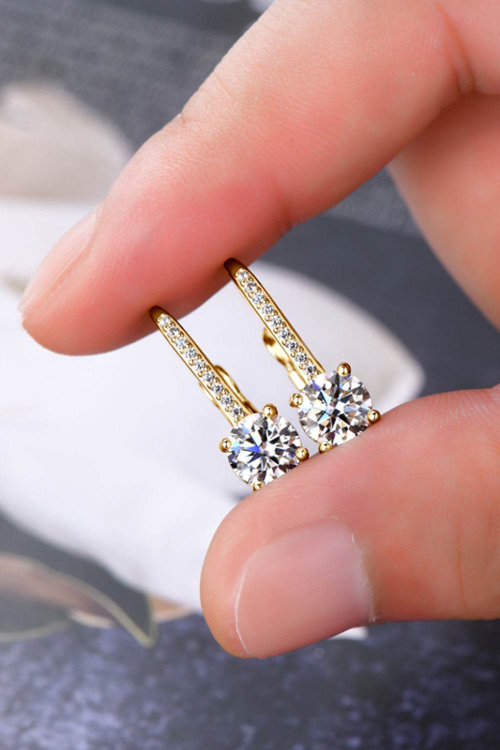 2 Carat Moissanite 925 Sterling Silver Earrings - Ultim8 Designs 4 U
