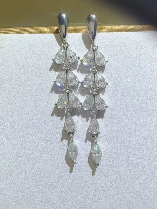6 Carat Moissanite 925 Sterling Silver Bar Earrings - Ultim8 Designs 4 U
