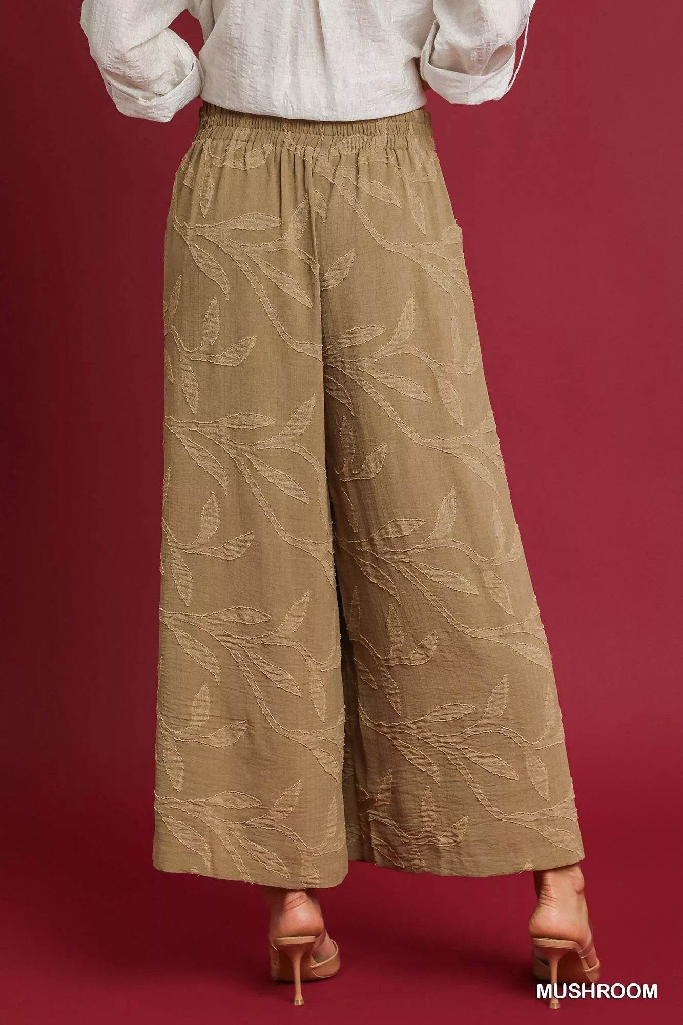 Umgee Jacquard Wide-Leg Pants - Ultim8 Designs 4 U