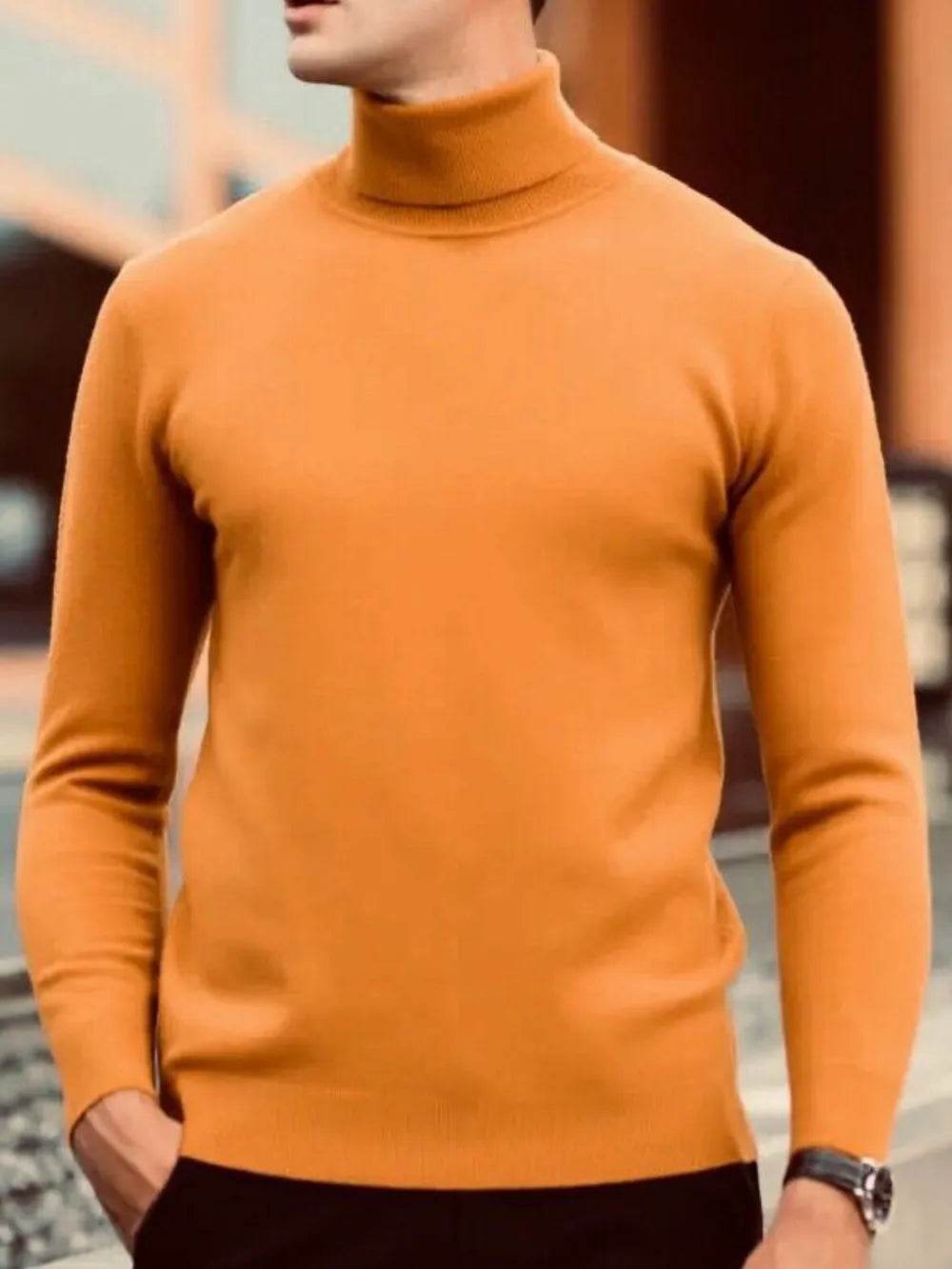 Men's Plus Size Turtleneck Long Sleeve Sweater - Ultim8 Designs 4 U